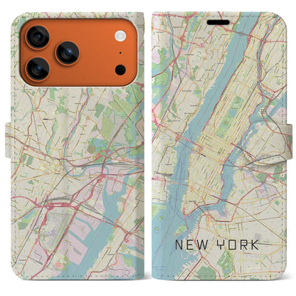 【ニューヨーク（アメリカ）】地図柄iPhoneケース（手帳タイプ）