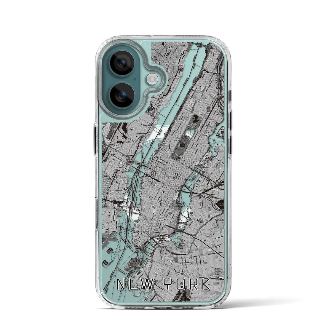 【ニューヨーク(アメリカ)】地図柄iPhoneケース(MagSafeタイプ)モノトーン・iPhone 16 Pro 用