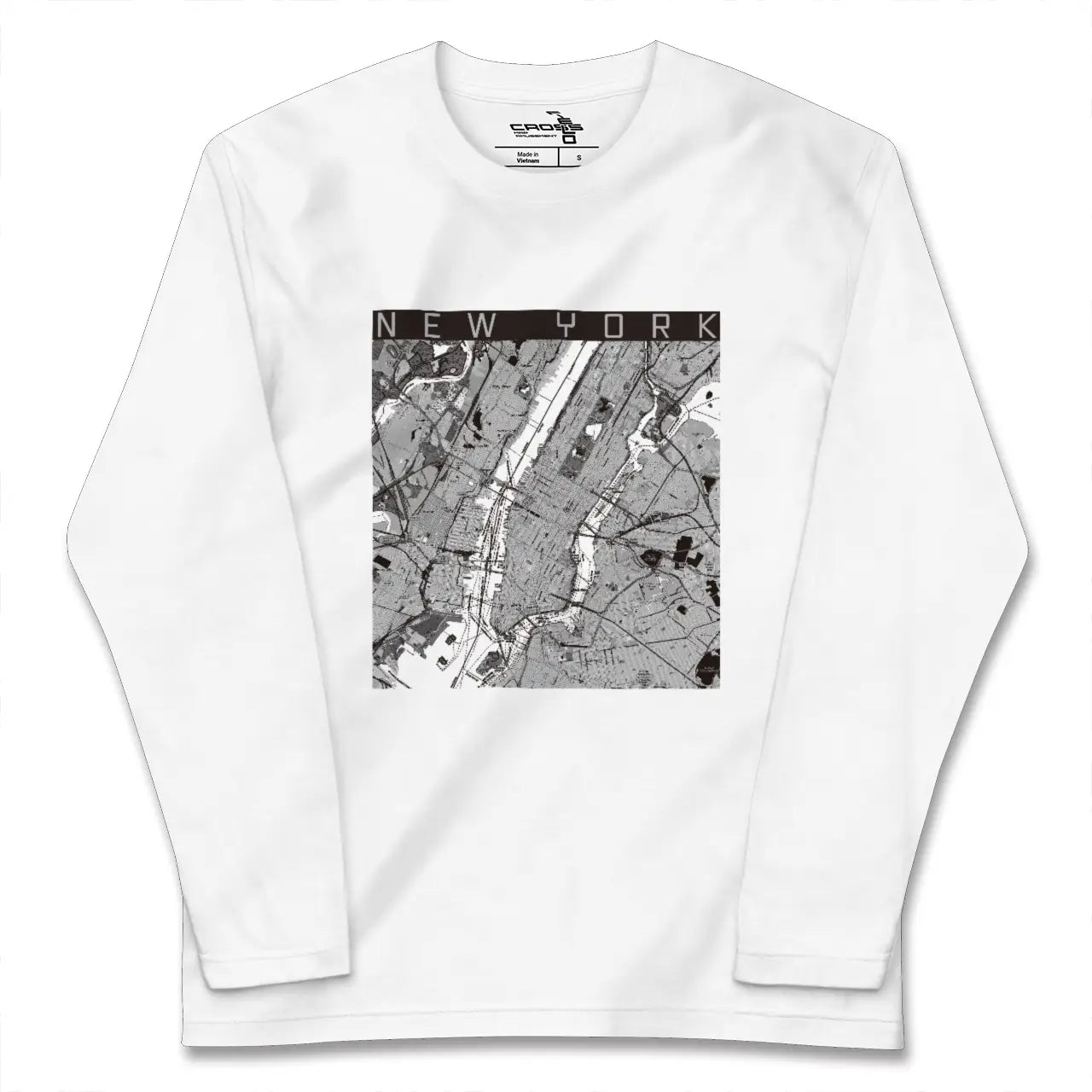 【ニューヨーク（アメリカ）】地図柄ロングスリーブTシャツ
