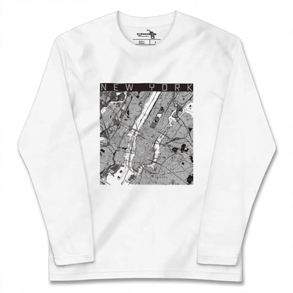 【ニューヨーク（アメリカ）】地図柄ロングスリーブTシャツ