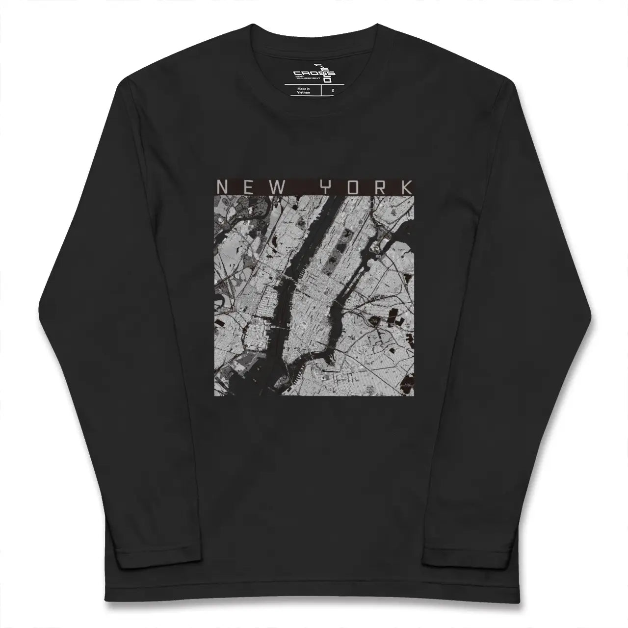 【ニューヨーク（アメリカ）】地図柄ロングスリーブTシャツ