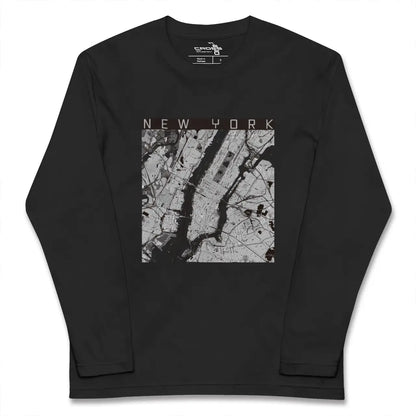 【ニューヨーク（アメリカ）】地図柄ロングスリーブTシャツ