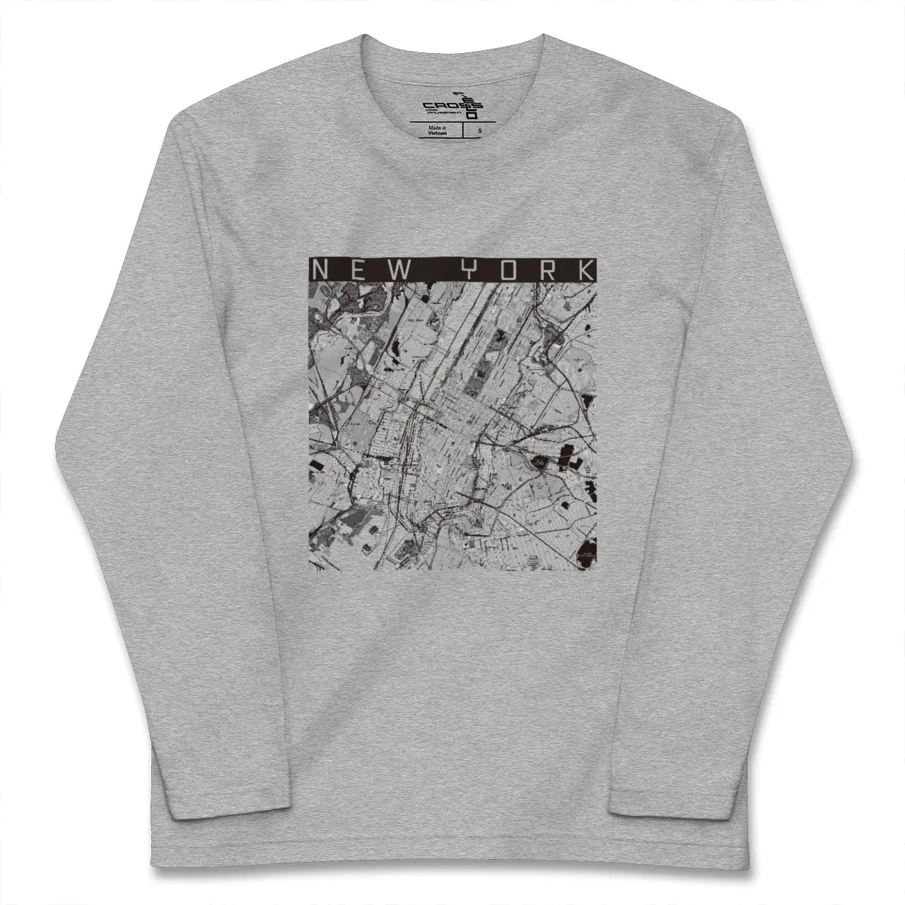 【ニューヨーク（アメリカ）】地図柄ロングスリーブTシャツ