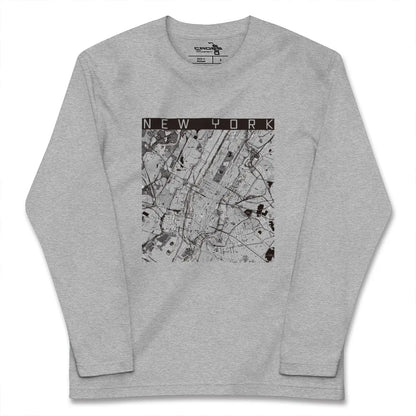【ニューヨーク（アメリカ）】地図柄ロングスリーブTシャツ