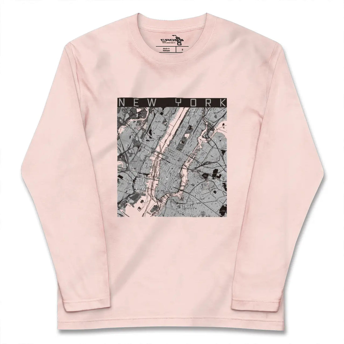 【ニューヨーク（アメリカ）】地図柄ロングスリーブTシャツ
