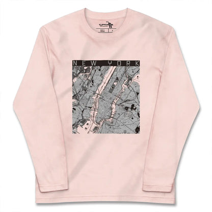 【ニューヨーク（アメリカ）】地図柄ロングスリーブTシャツ