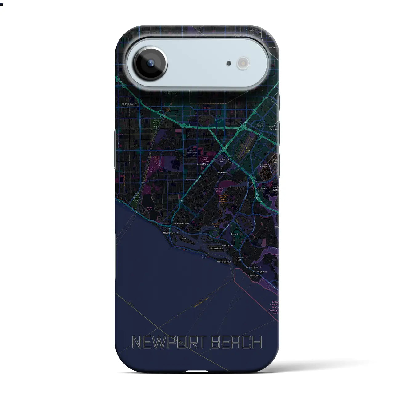 【ニューポートビーチ（アメリカ）】地図柄iPhoneケース（バックカバータイプ）
