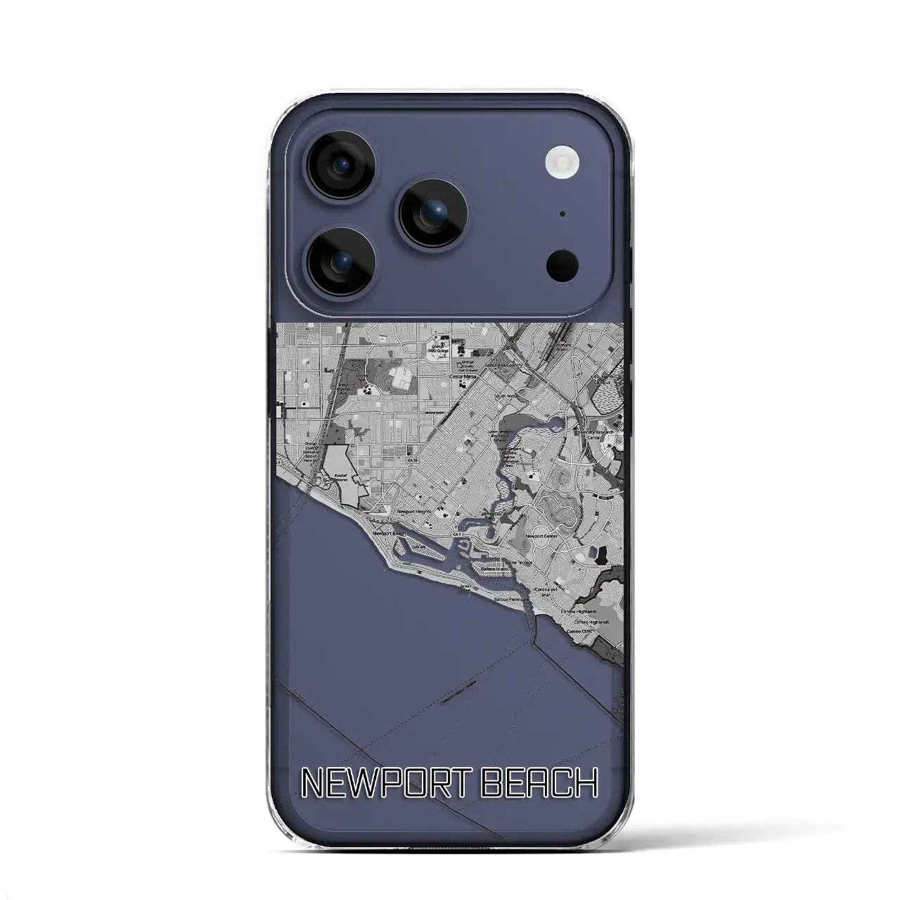 【ニューポートビーチ（アメリカ）】地図柄iPhoneケース（クリアタイプ）