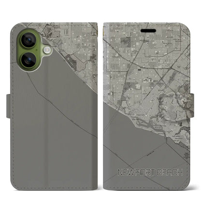 【ニューポートビーチ（アメリカ）】地図柄iPhoneケース（手帳タイプ）