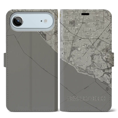 【ニューポートビーチ（アメリカ）】地図柄iPhoneケース（手帳タイプ）