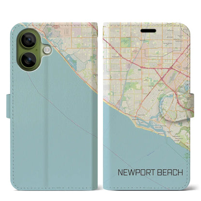 【ニューポートビーチ（アメリカ）】地図柄iPhoneケース（手帳タイプ）