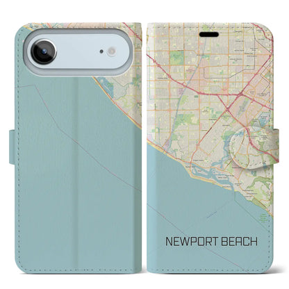 【ニューポートビーチ（アメリカ）】地図柄iPhoneケース（手帳タイプ）