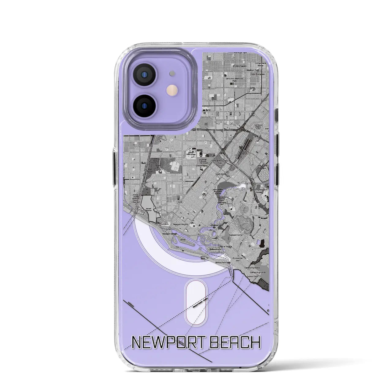 【ニューポートビーチ（アメリカ）】地図柄iPhoneケース（MagSafeタイプ）