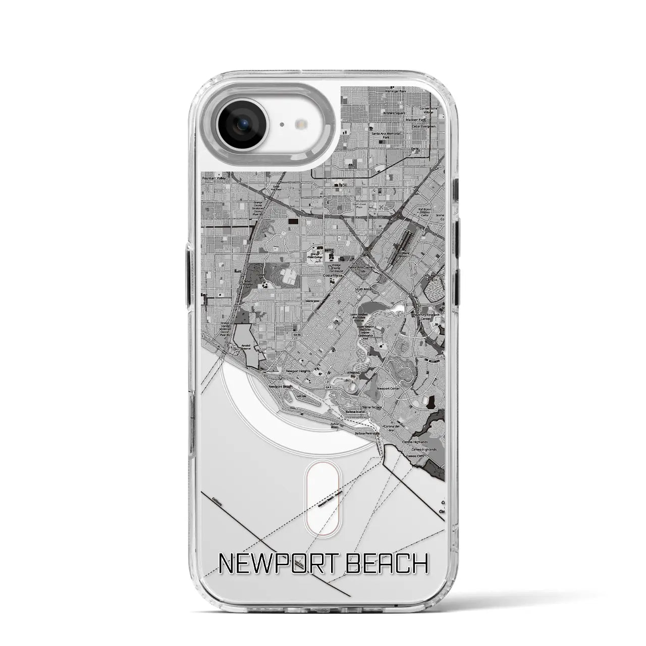 【ニューポートビーチ（アメリカ）】地図柄iPhoneケース（MagSafeタイプ）