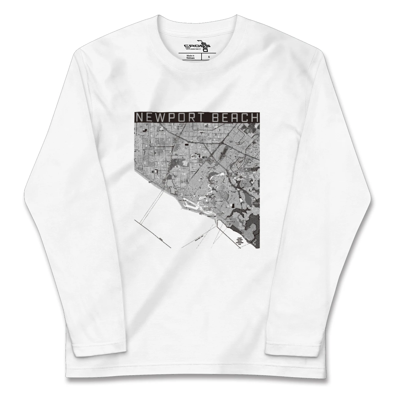 【ニューポートビーチ（アメリカ）】地図柄ロングスリーブTシャツ
