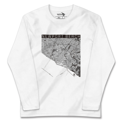 【ニューポートビーチ（アメリカ）】地図柄ロングスリーブTシャツ