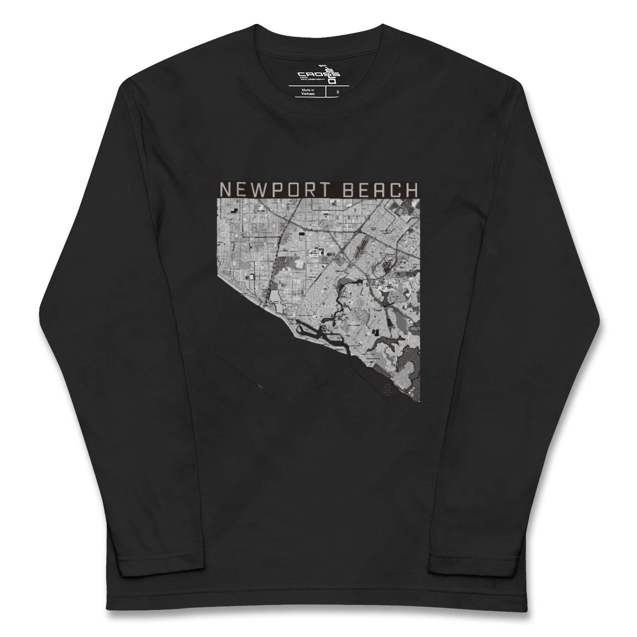 【ニューポートビーチ（アメリカ）】地図柄ロングスリーブTシャツ