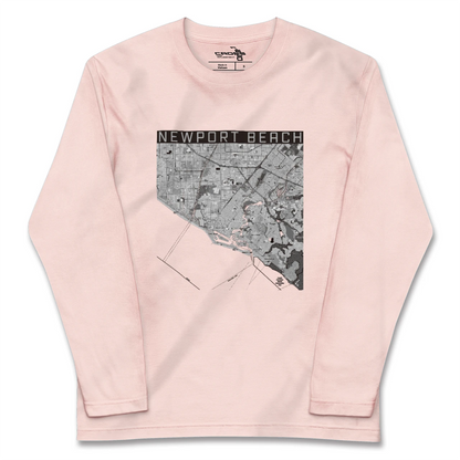 【ニューポートビーチ（アメリカ）】地図柄ロングスリーブTシャツ