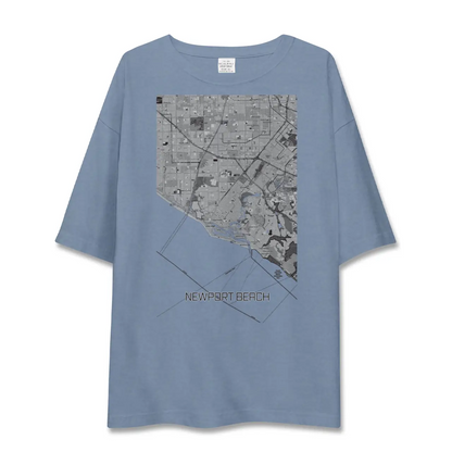 【ニューポートビーチ（アメリカ）】地図柄ビッグシルエットTシャツ