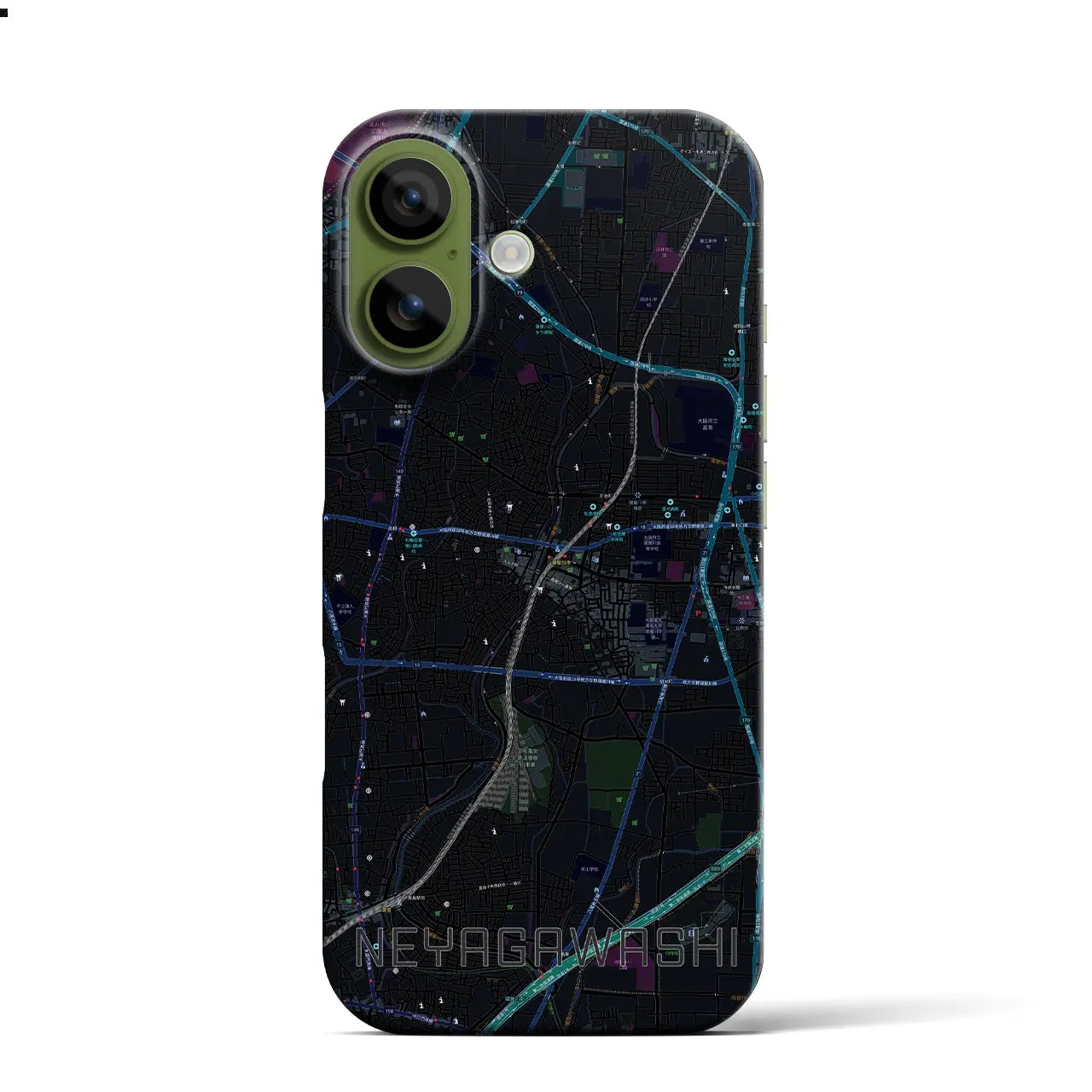 【寝屋川市（大阪府）】地図柄iPhoneケース（バックカバータイプ）