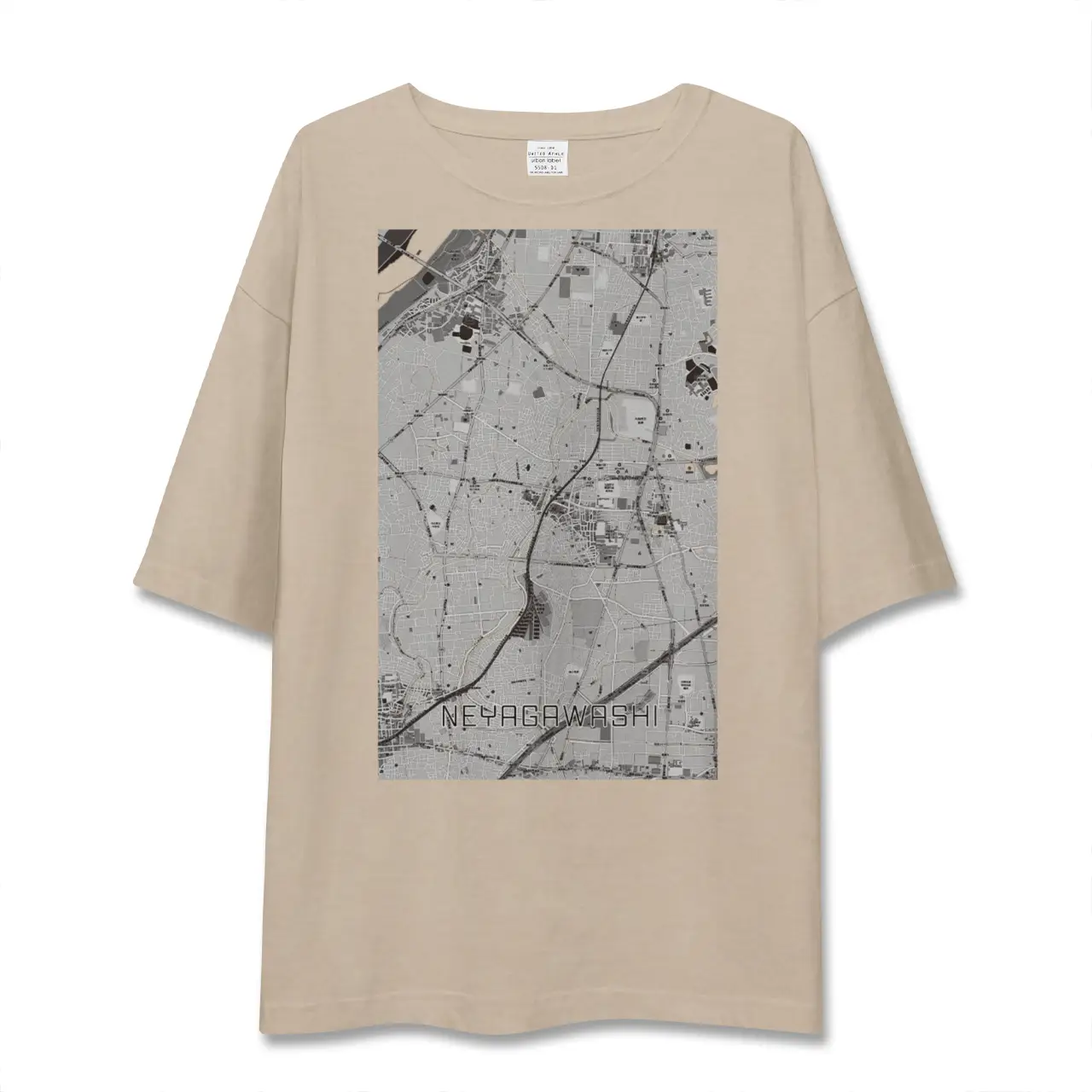 【寝屋川市（大阪府）】地図柄ビッグシルエットTシャツ