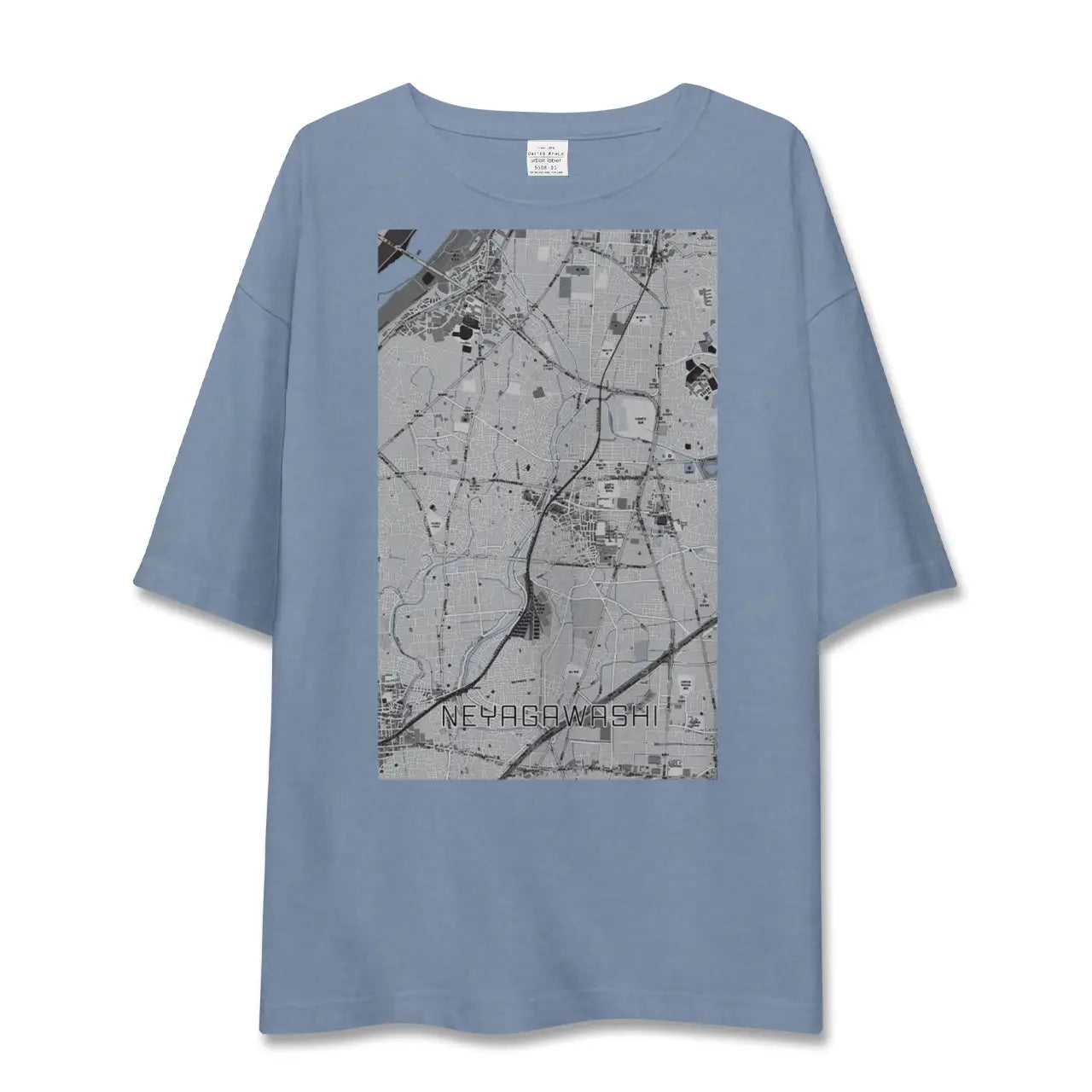【寝屋川市（大阪府）】地図柄ビッグシルエットTシャツ