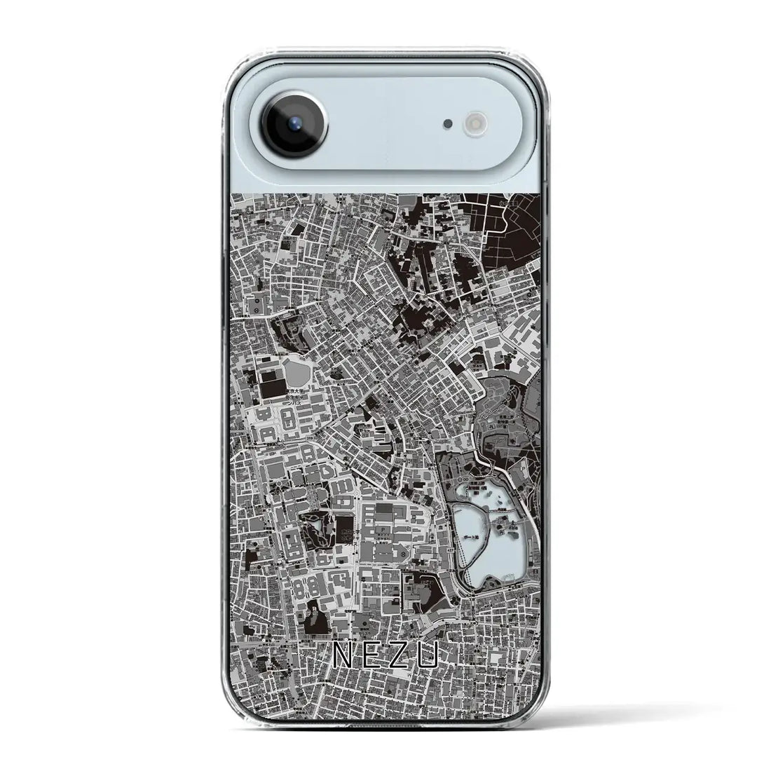【根津（東京都）】地図柄iPhoneケース（クリアタイプ）モノトーン・iPhone 17 Pro Max 用