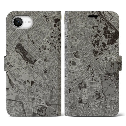 【根津（東京都）】地図柄iPhoneケース（手帳タイプ）