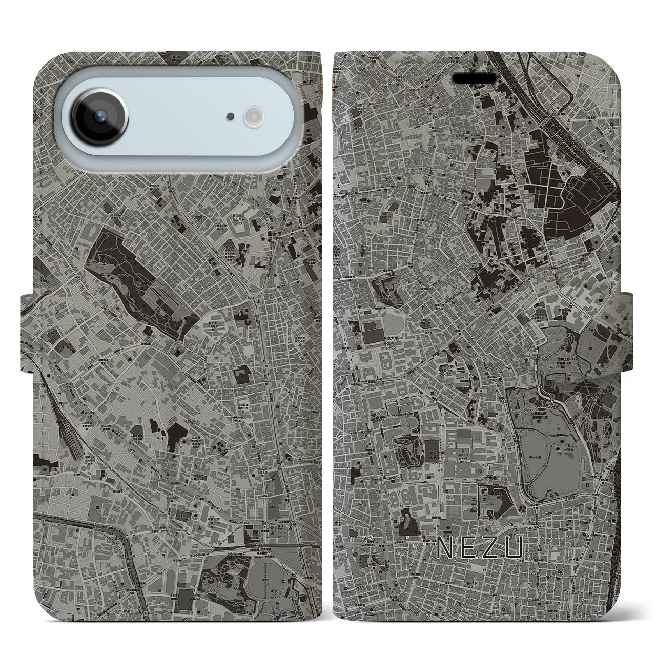 【根津（東京都）】地図柄iPhoneケース（手帳タイプ）