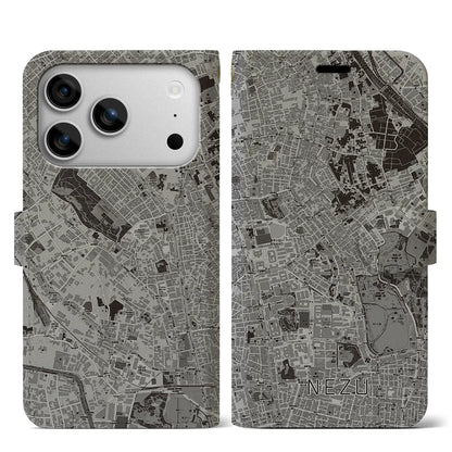 【根津（東京都）】地図柄iPhoneケース（手帳タイプ）