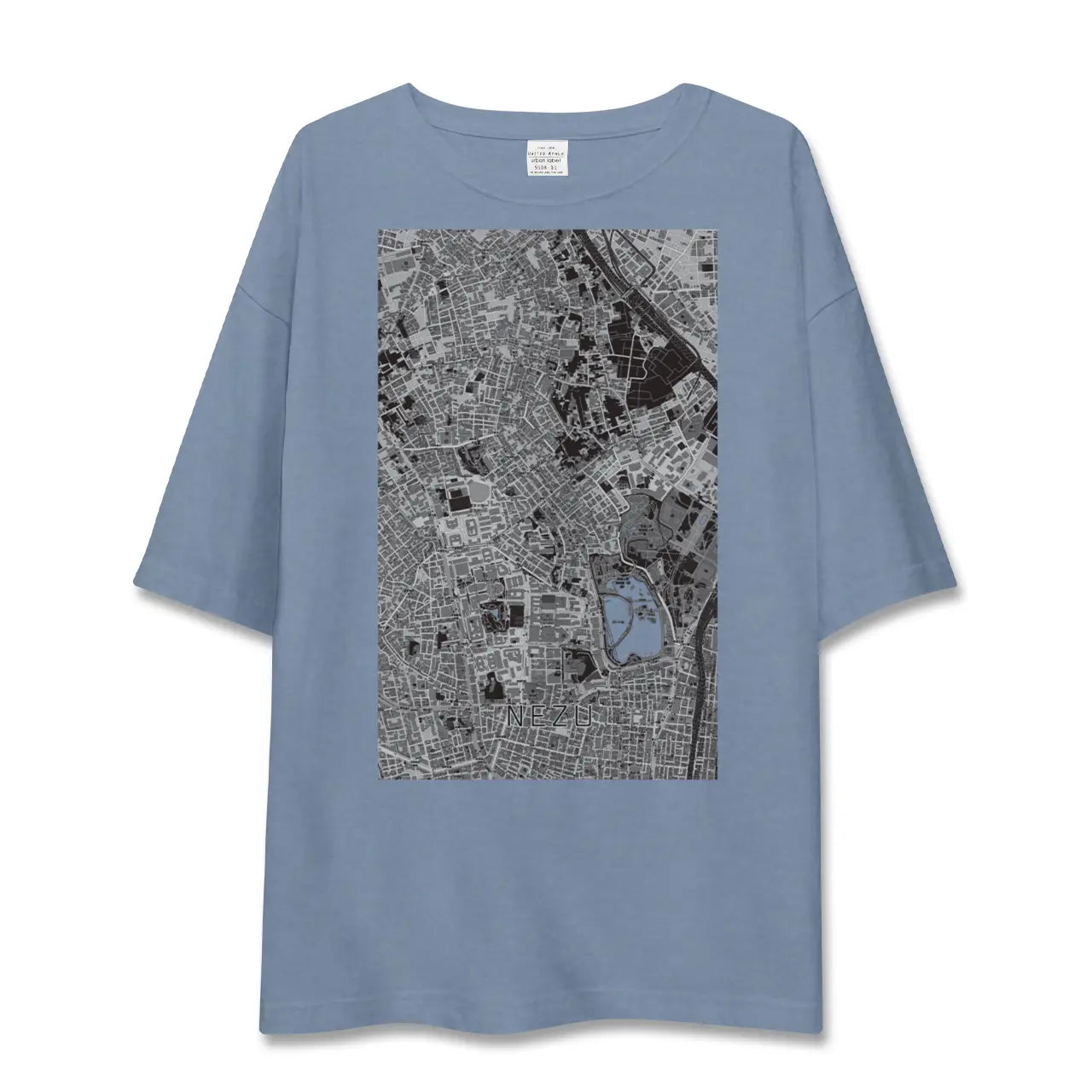 【根津（東京都）】地図柄ビッグシルエットTシャツ