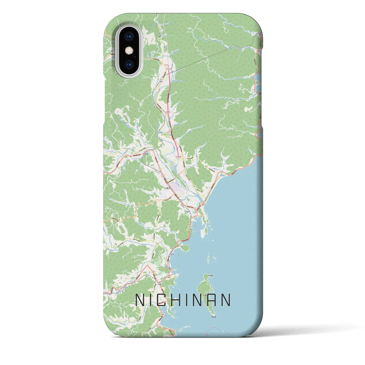 【日南（宮崎県）】地図柄iPhoneケース（バックカバータイプ）