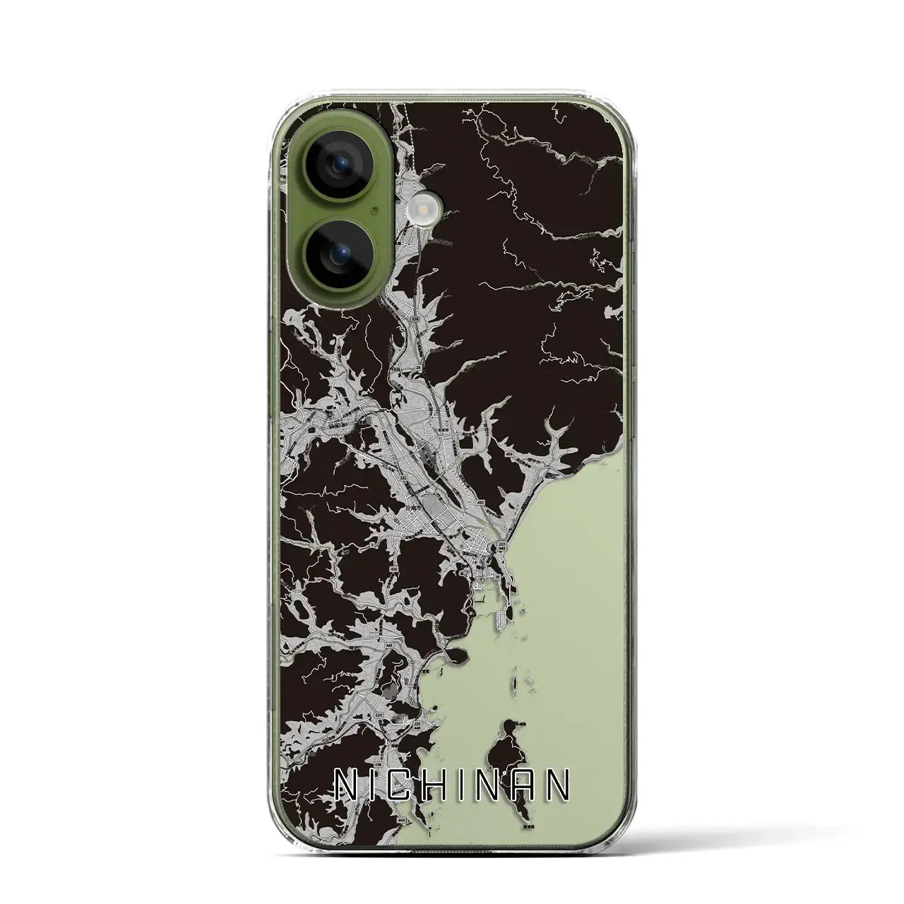 【日南（宮崎県）】地図柄iPhoneケース（クリアタイプ）モノトーン・iPhone 17 Pro Max 用