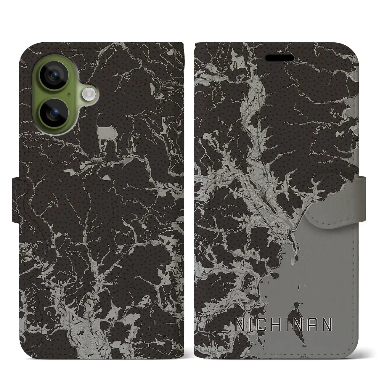 【日南（宮崎県）】地図柄iPhoneケース（手帳タイプ）