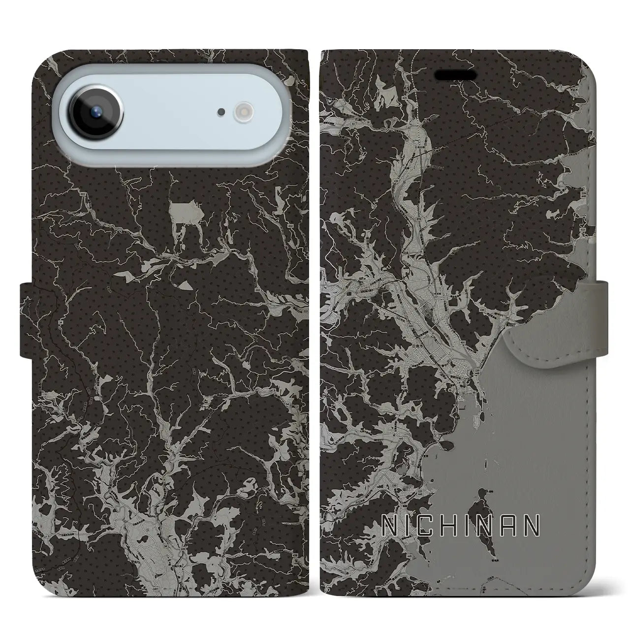 【日南（宮崎県）】地図柄iPhoneケース（手帳タイプ）