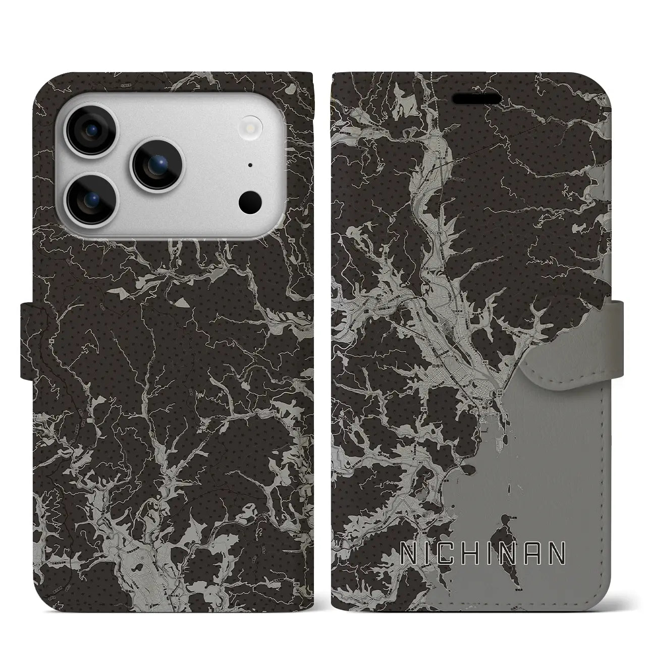 【日南（宮崎県）】地図柄iPhoneケース（手帳タイプ）