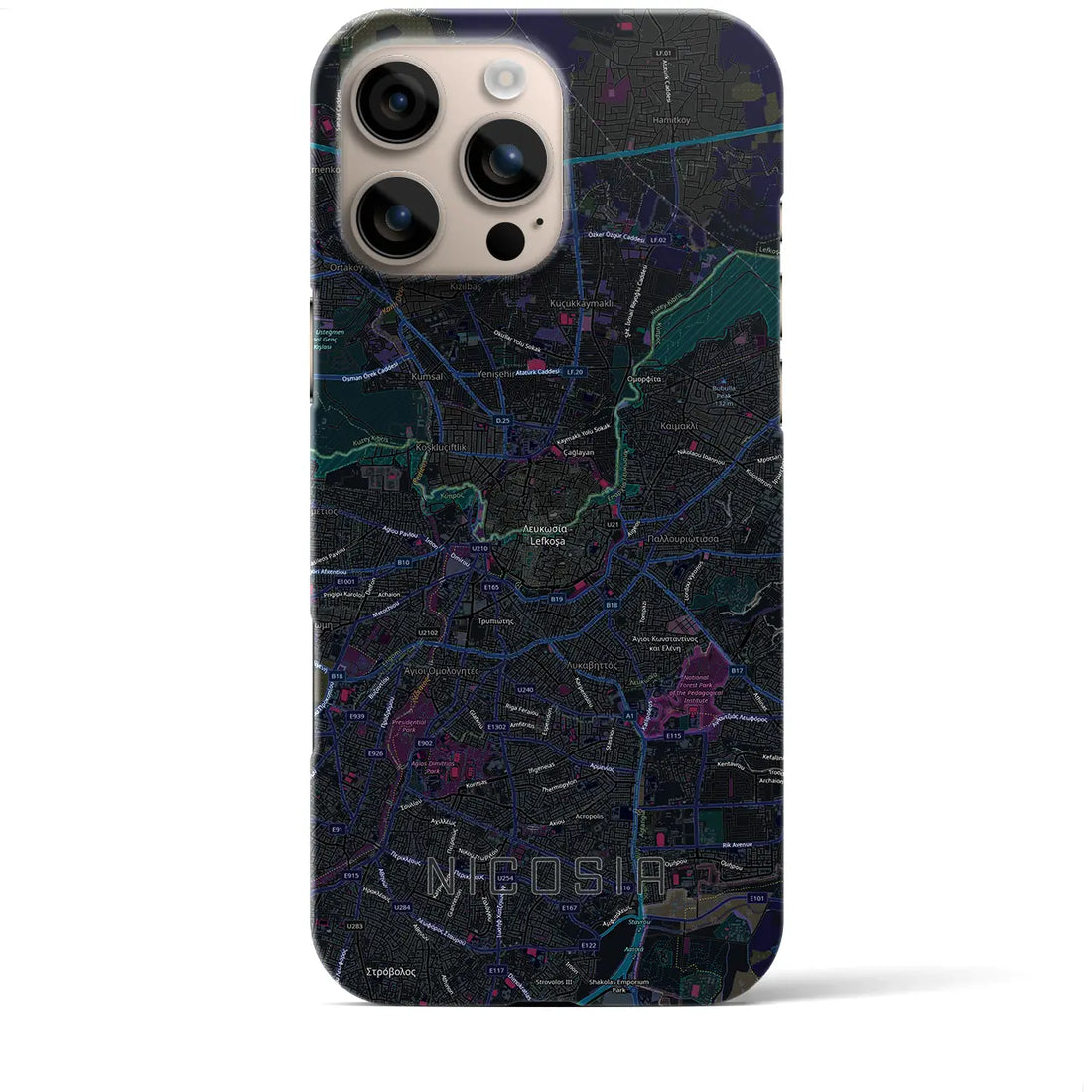 【ニコシア（キプロス）】地図柄iPhoneケース（バックカバータイプ）