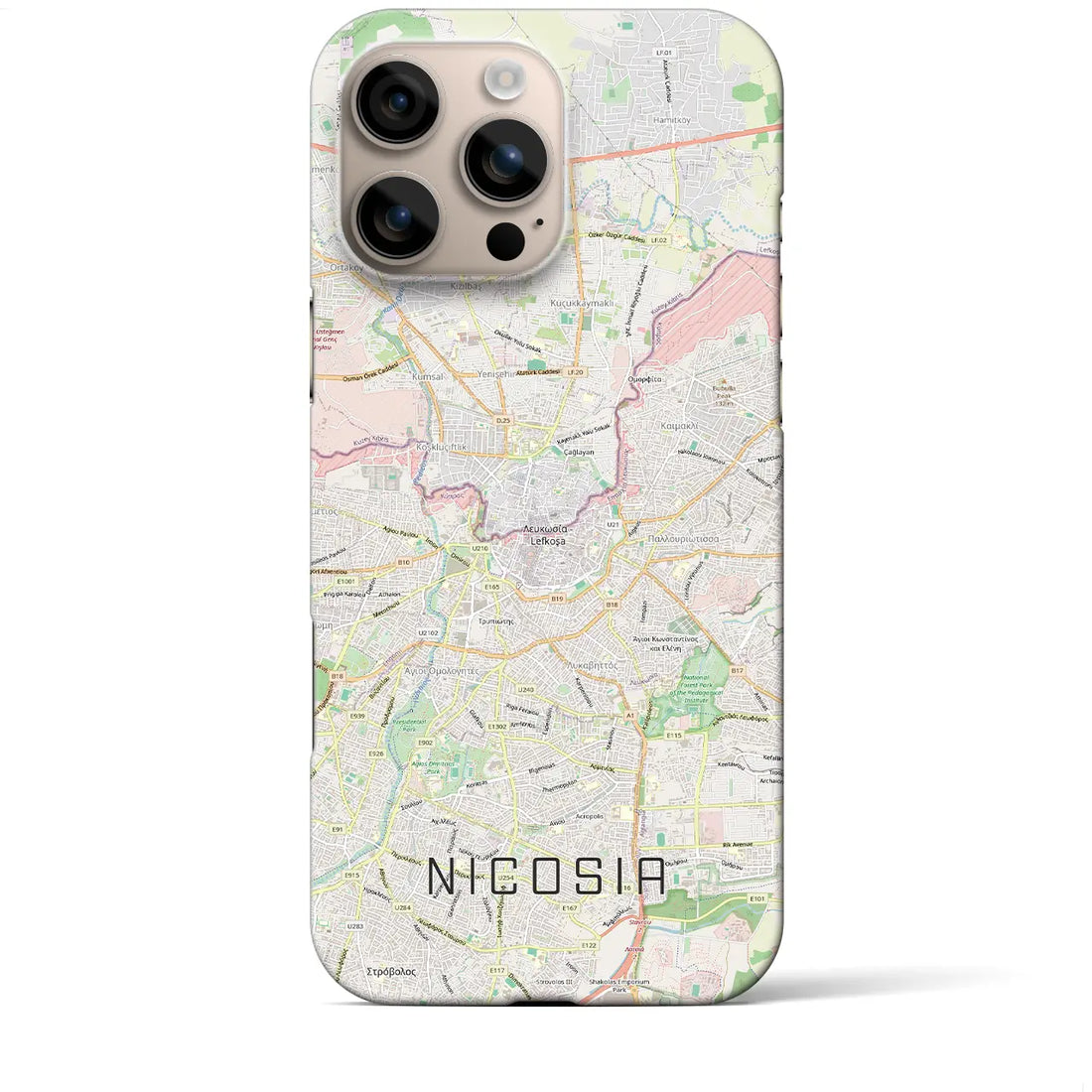 【ニコシア（キプロス）】地図柄iPhoneケース（バックカバータイプ）