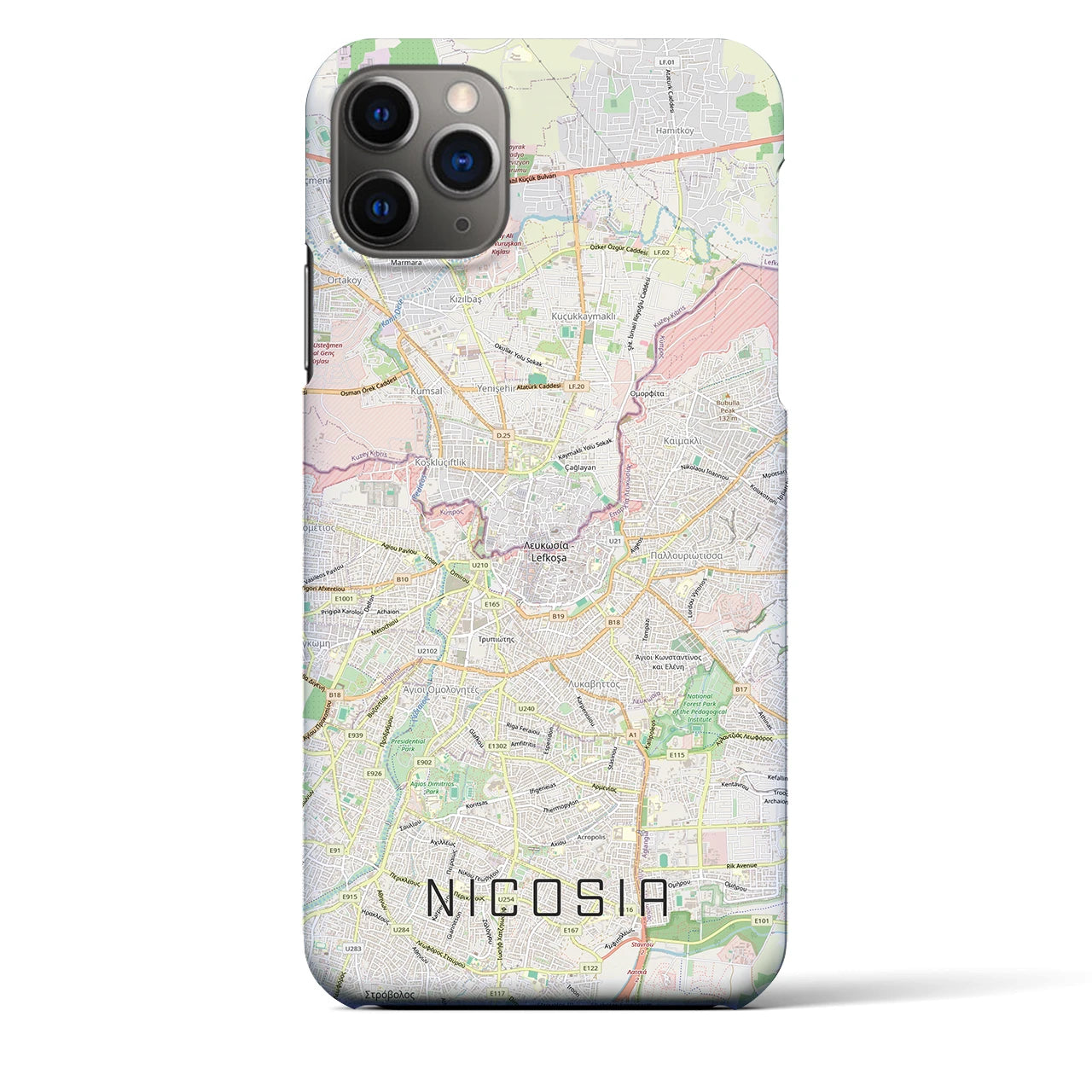 【ニコシア（キプロス）】地図柄iPhoneケース（バックカバータイプ）