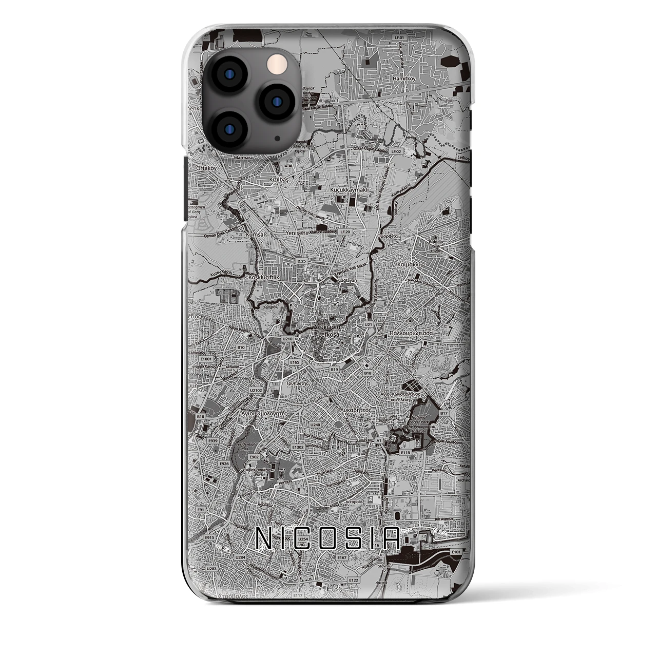 【ニコシア（キプロス）】地図柄iPhoneケース（クリアタイプ）