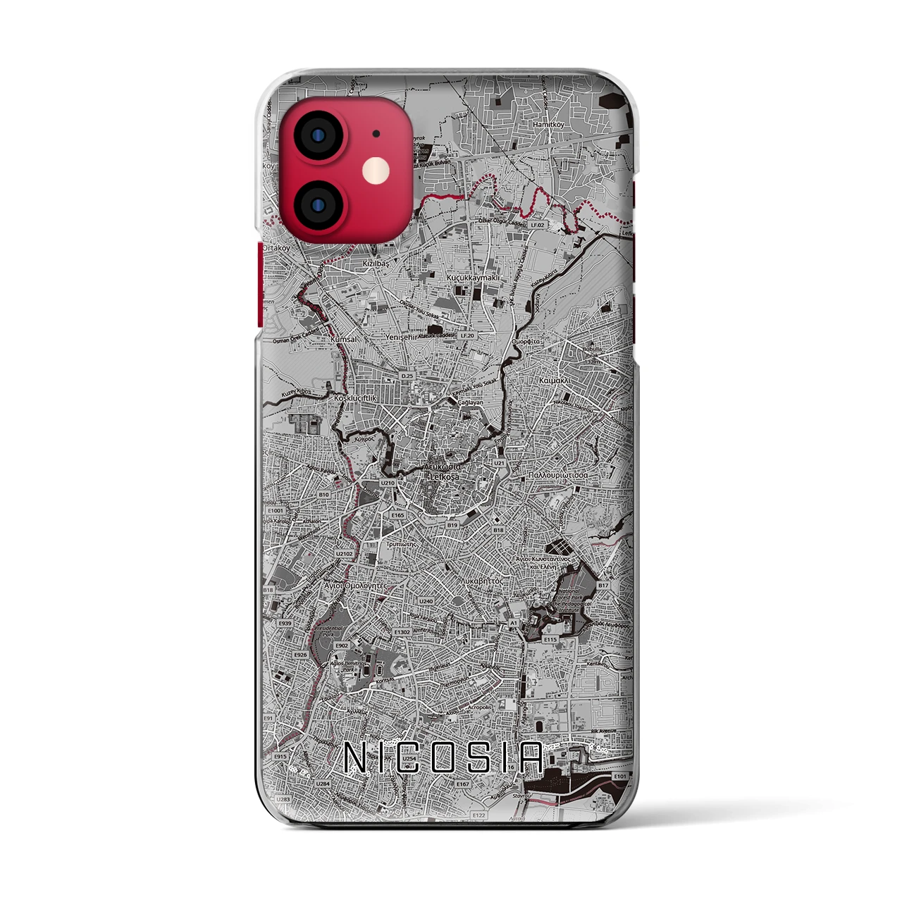 【ニコシア（キプロス）】地図柄iPhoneケース（クリアタイプ）