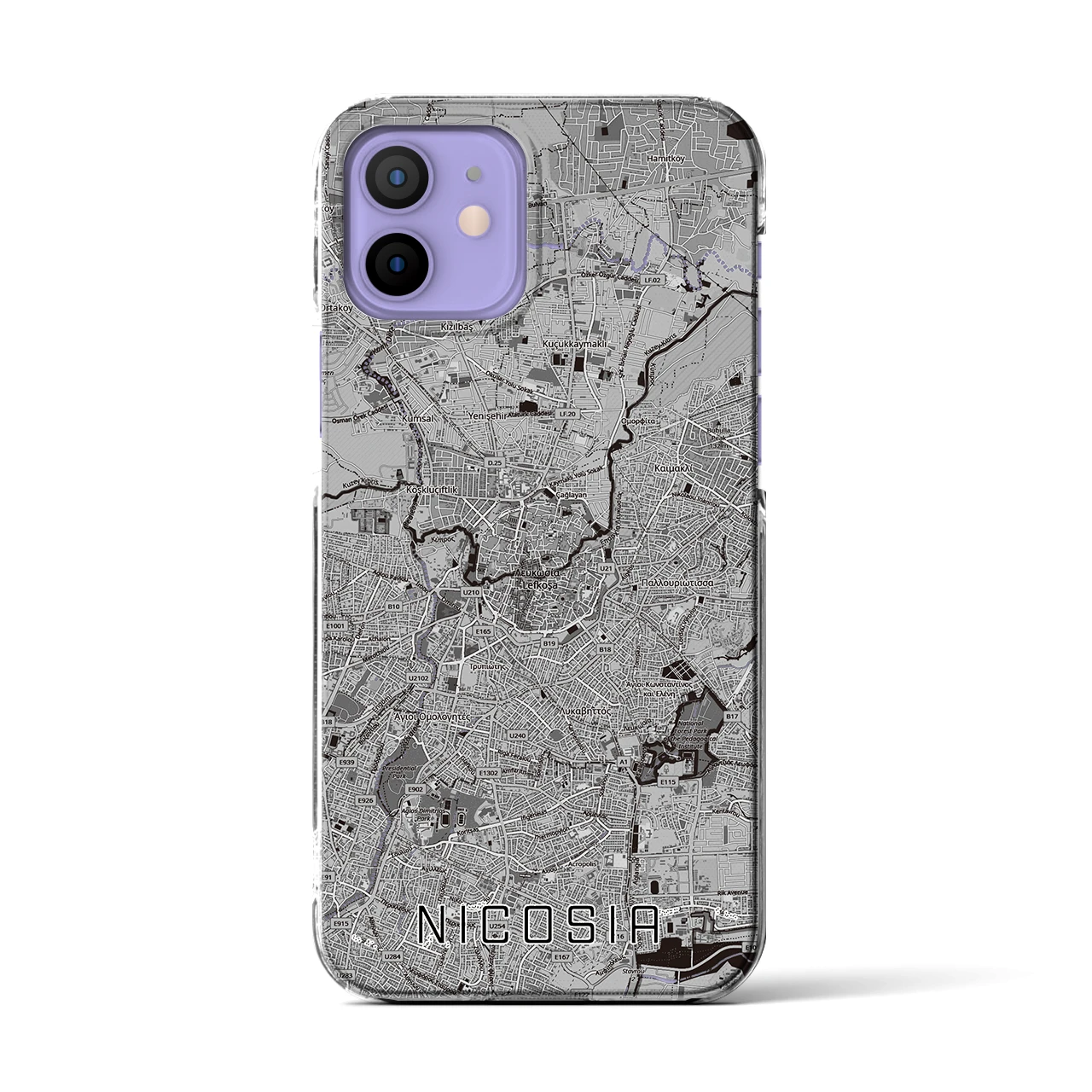 【ニコシア（キプロス）】地図柄iPhoneケース（クリアタイプ）