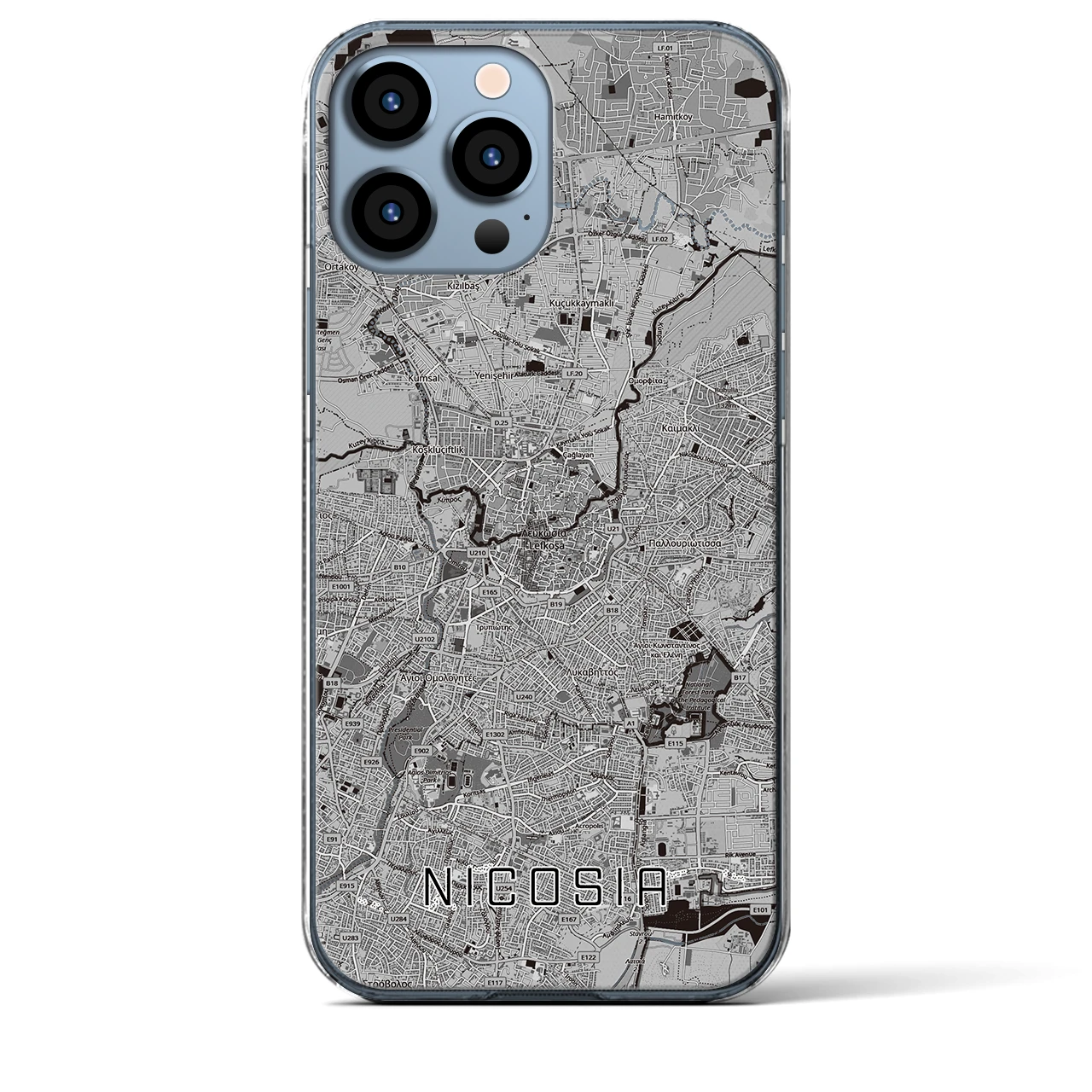 【ニコシア（キプロス）】地図柄iPhoneケース（クリアタイプ）
