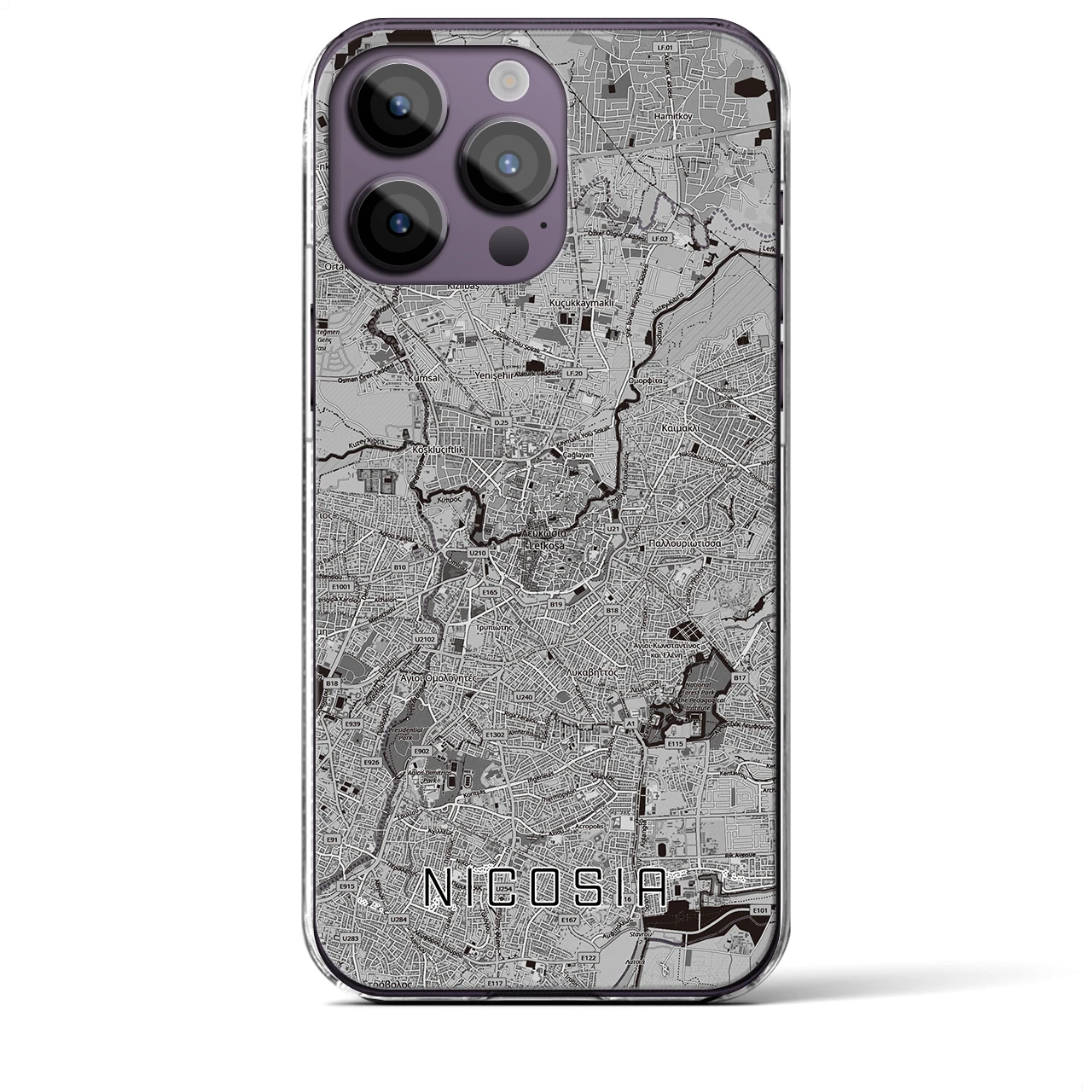 【ニコシア（キプロス）】地図柄iPhoneケース（クリアタイプ）