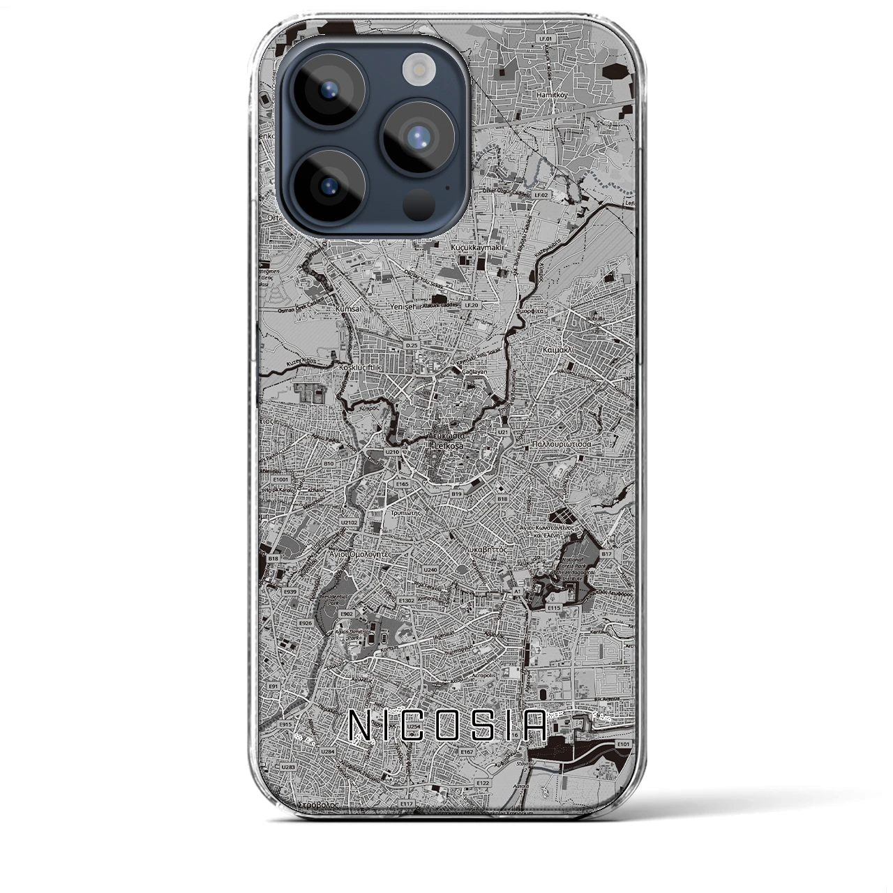 【ニコシア（キプロス）】地図柄iPhoneケース（クリアタイプ）