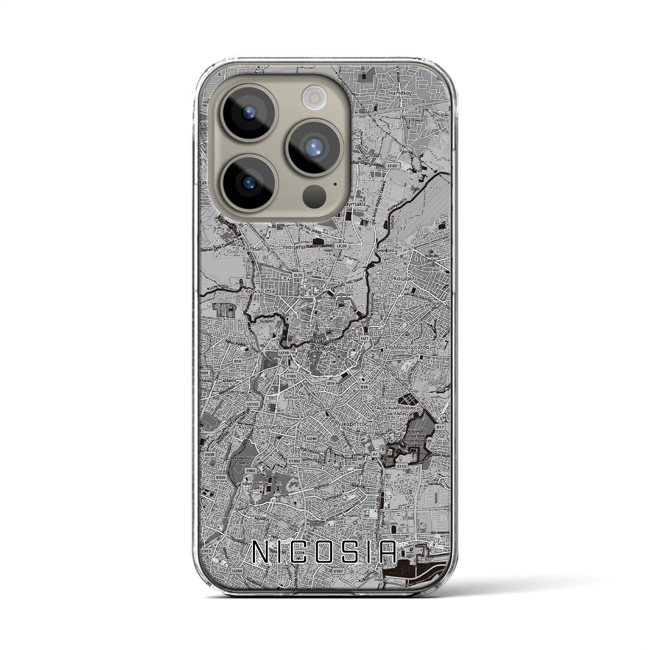 【ニコシア（キプロス）】地図柄iPhoneケース（クリアタイプ）