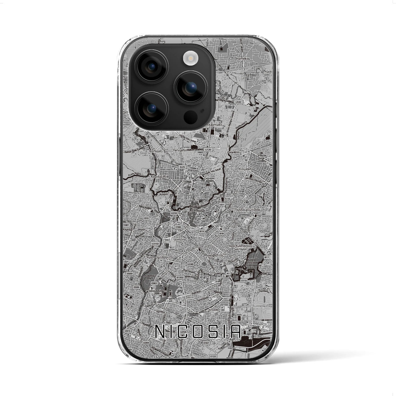 【ニコシア（キプロス）】地図柄iPhoneケース（クリアタイプ）
