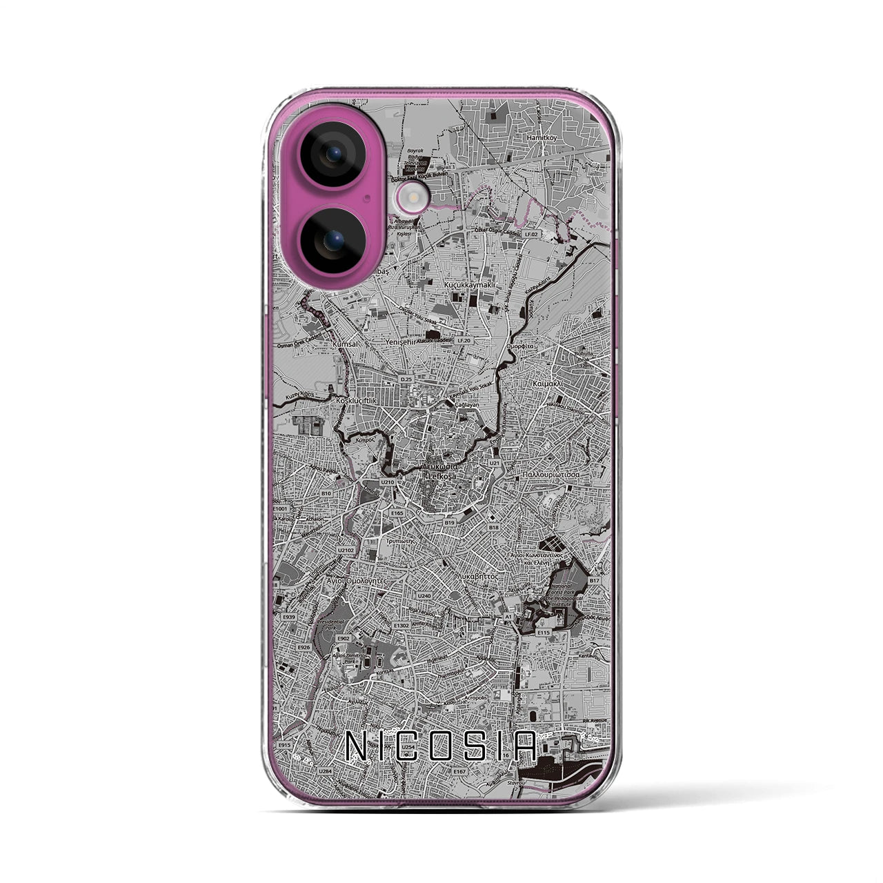 【ニコシア（キプロス）】地図柄iPhoneケース（クリアタイプ）