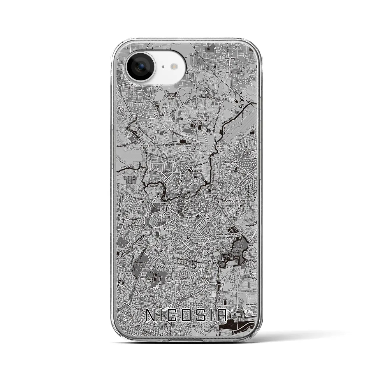 【ニコシア（キプロス）】地図柄iPhoneケース（クリアタイプ）