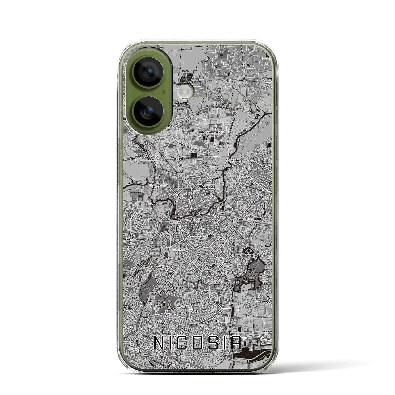 【ニコシア（キプロス）】地図柄iPhoneケース（クリアタイプ）